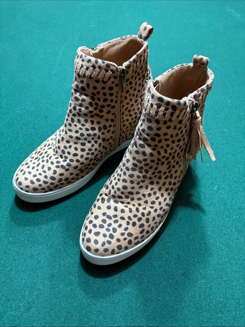 CCOCCI Tan and Black Spotted Ankle Boot Sneakers